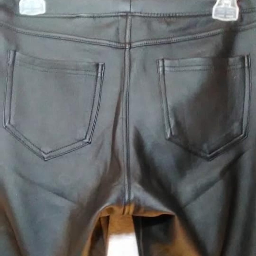 Womens - Black - Faux Leather - Pant Leggings